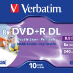 Verbatim DVD+R DL 8.5GB Inkjet Printable in Jewel Case