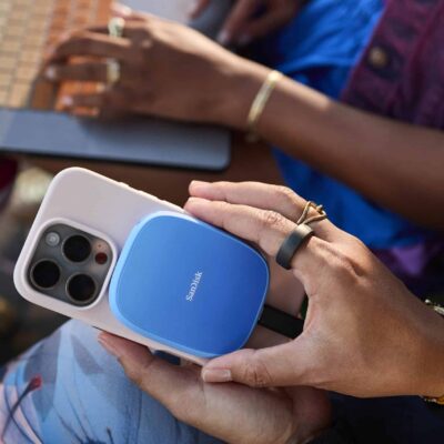 Life: SanDisk Creator Phone SSD Portable SSD with MagSafe, Lifes SanDisk Creator Phone SSD - attached to iPhone Pro