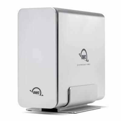OWC Express 4M2 USB4 RAID Enclosure – 4-Bay M.2 NVMe SSD - Angle